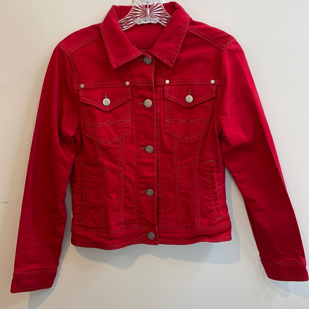 CAbi red jean jacket